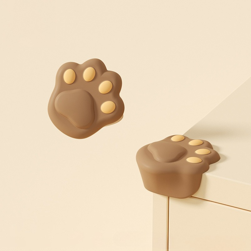 10 Sets Of Cartoon Cat Paw Style Corner Anti-collision Protection Covers For Dining Tables. Soft Protection Covers For The Corners Of Infant Dining Ta_voghion.com