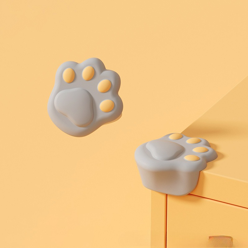 10 Sets Of Cartoon Cat Paw Style Corner Anti-collision Protection Covers For Dining Tables. Soft Protection Covers For The Corners Of Infant Dining Ta_voghion.com