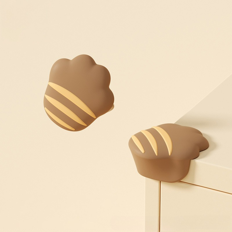 10 Sets Of Cartoon Cat Paw Style Corner Anti-collision Protection Covers For Dining Tables. Soft Protection Covers For The Corners Of Infant Dining Ta_voghion.com