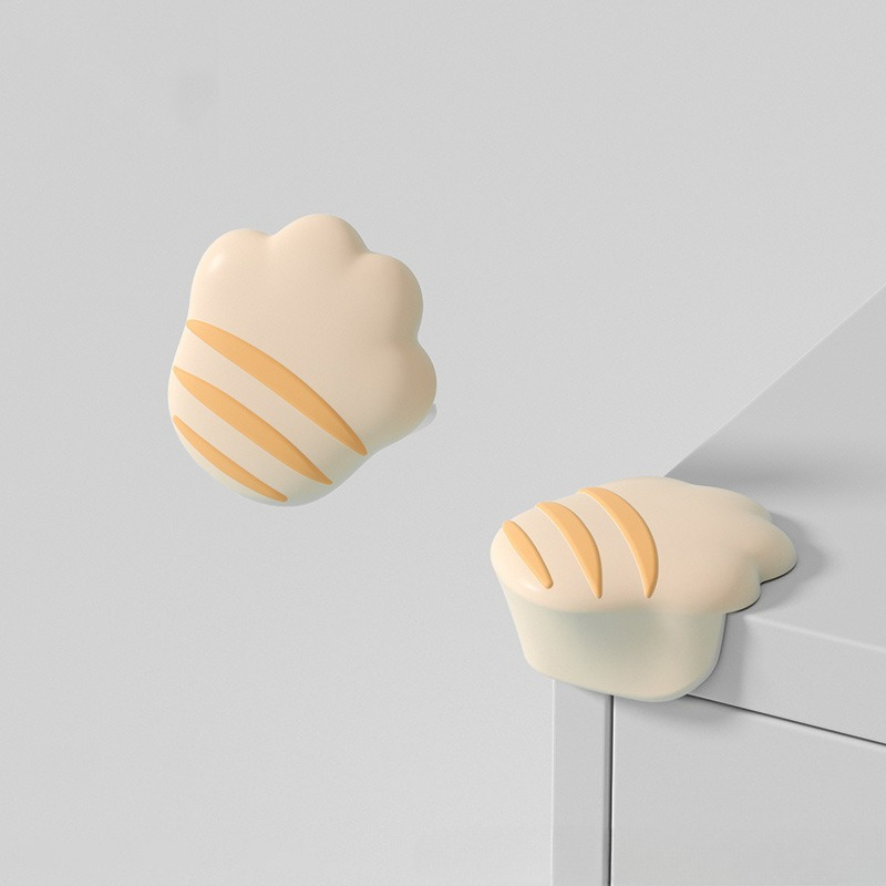 10 Sets Of Cartoon Cat Paw Style Corner Anti-collision Protection Covers For Dining Tables. Soft Protection Covers For The Corners Of Infant Dining Ta_voghion.com