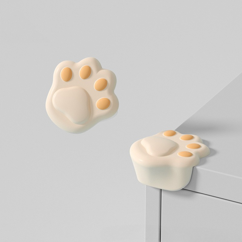 10 Sets Of Cartoon Cat Paw Style Corner Anti-collision Protection Covers For Dining Tables. Soft Protection Covers For The Corners Of Infant Dining Ta_voghion.com