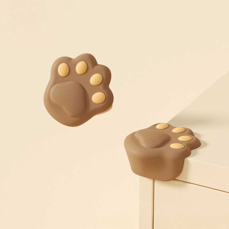 10 Sets Of Cartoon Cat Paw Style Corner Anti-collision Protection Covers For Dining Tables. Soft Protection Covers For The Corners Of Infant Dining Ta_voghion.com