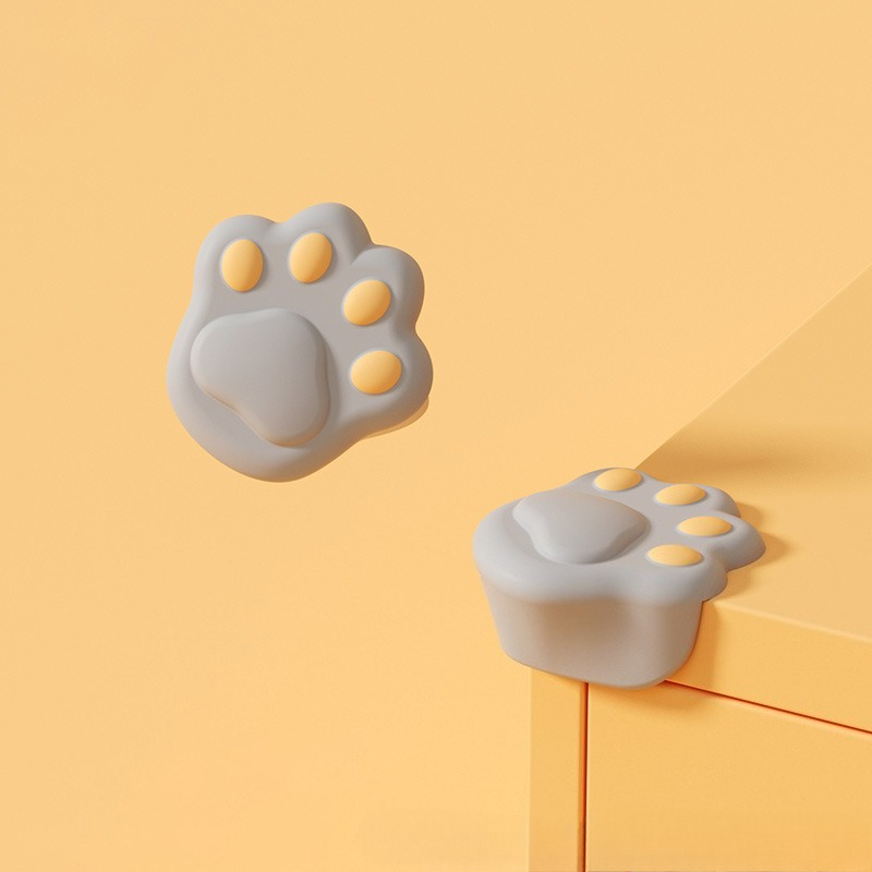 10 Sets Of Cartoon Cat Paw Style Corner Anti-collision Protection Covers For Dining Tables. Soft Protection Covers For The Corners Of Infant Dining Ta_voghion.com