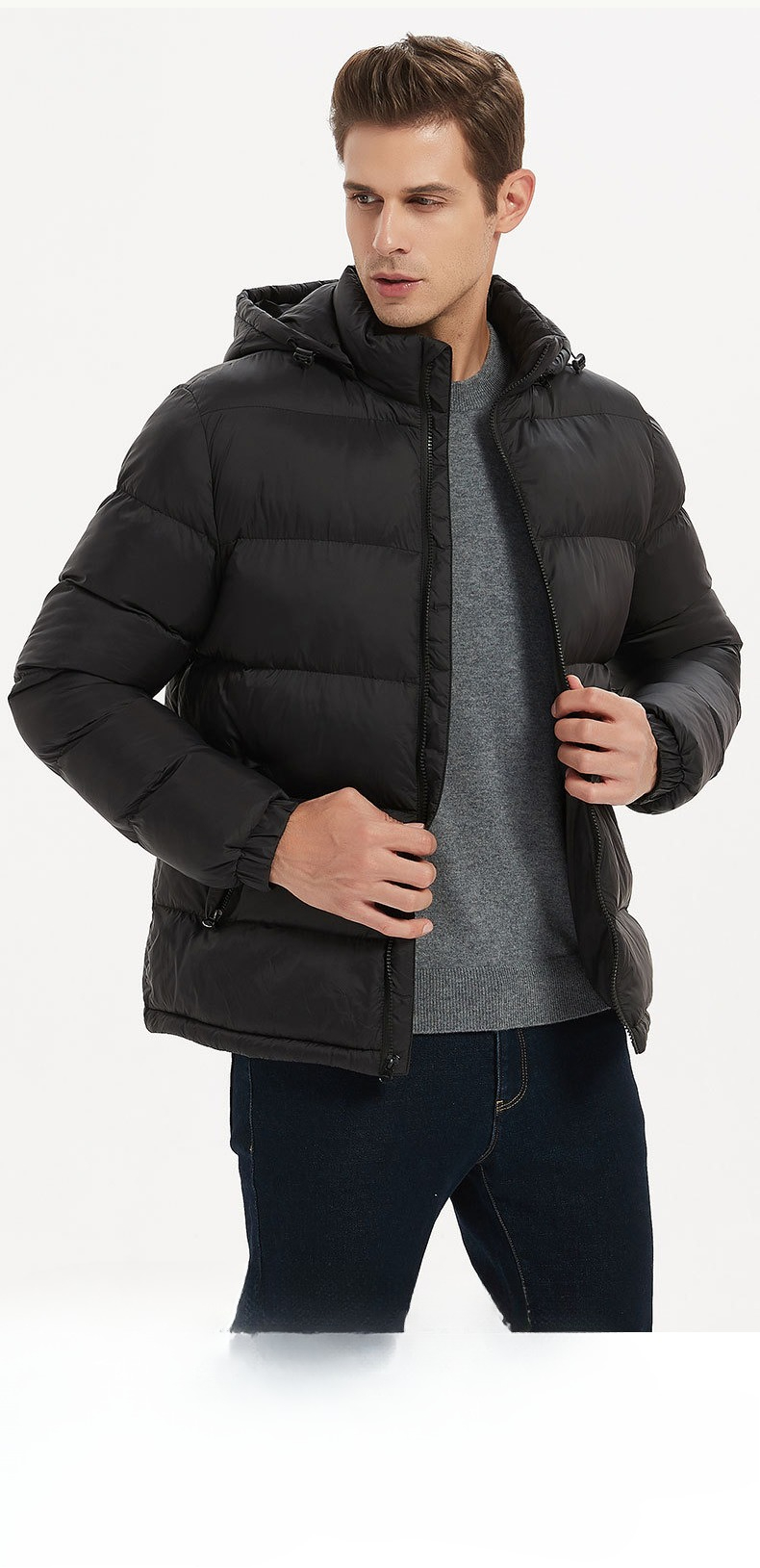 New Cotton-padded Men's Winter Thermal Clothing Cotton-padded Jacket Men's Clothing Removable Hooded Jacket_voghion.com