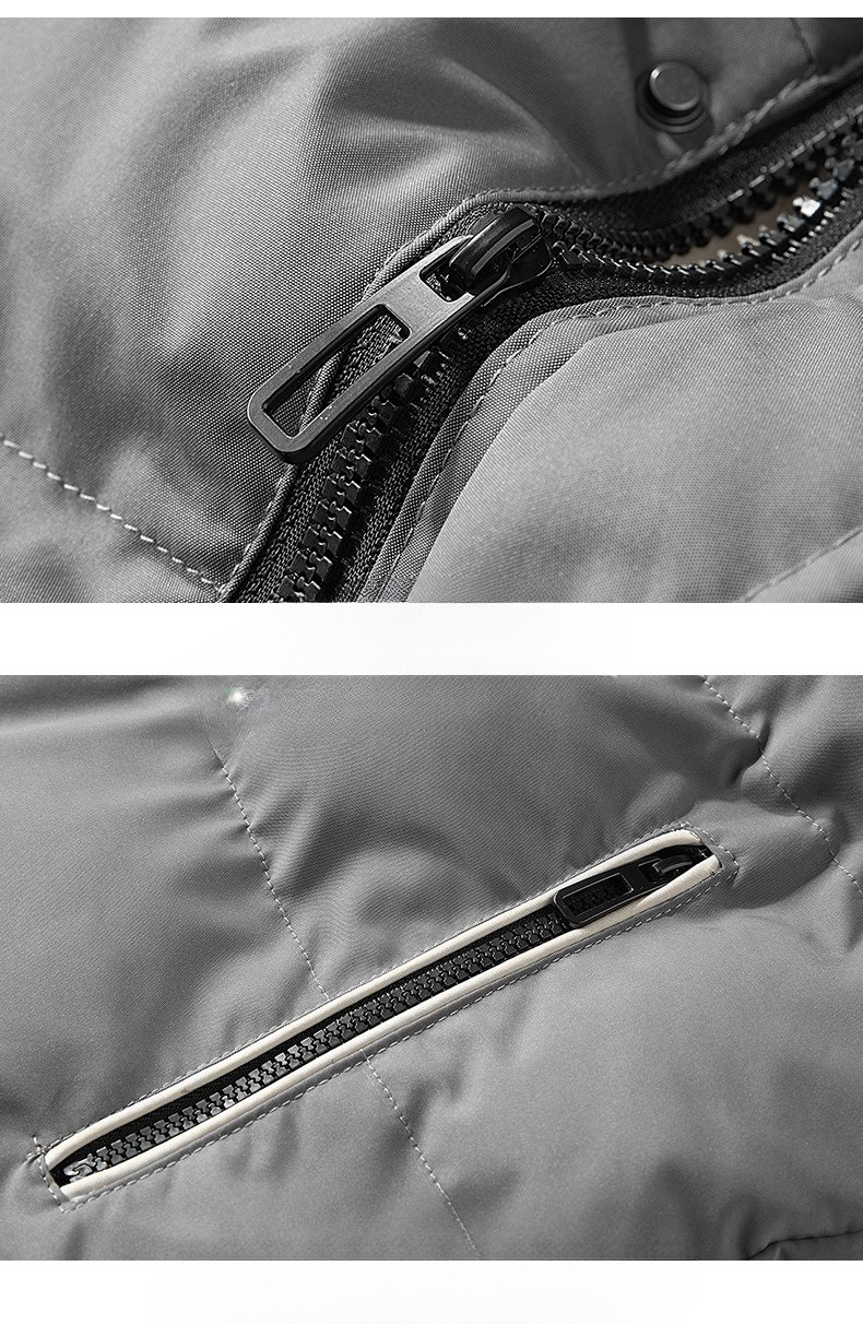 Men's Thickened Down Padded Jacket For Winter With Two Stripes_voghion.com