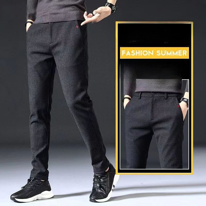 Herr casual byxor slim fit för höst och vinter mode_voghion.com
