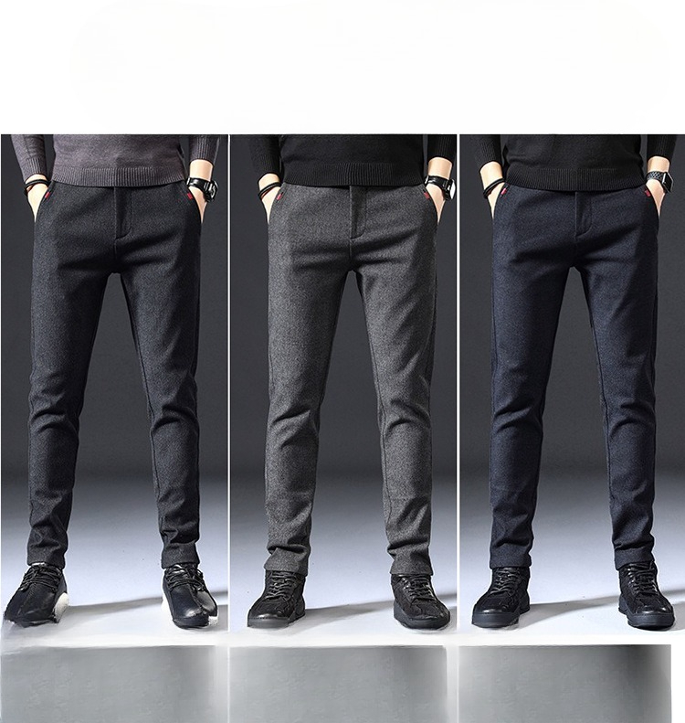 Herr casual byxor slim fit för höst och vinter mode_voghion.com