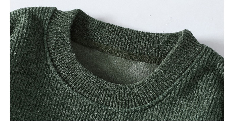 Men's Thick Fleece Lined Sweater Knit Top For Cold Weather_voghion.com
