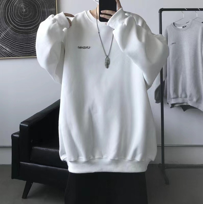 Herren Fleece Pullover Oversized Für Den Winter Mit Rundhalsausschnitt_voghion.com