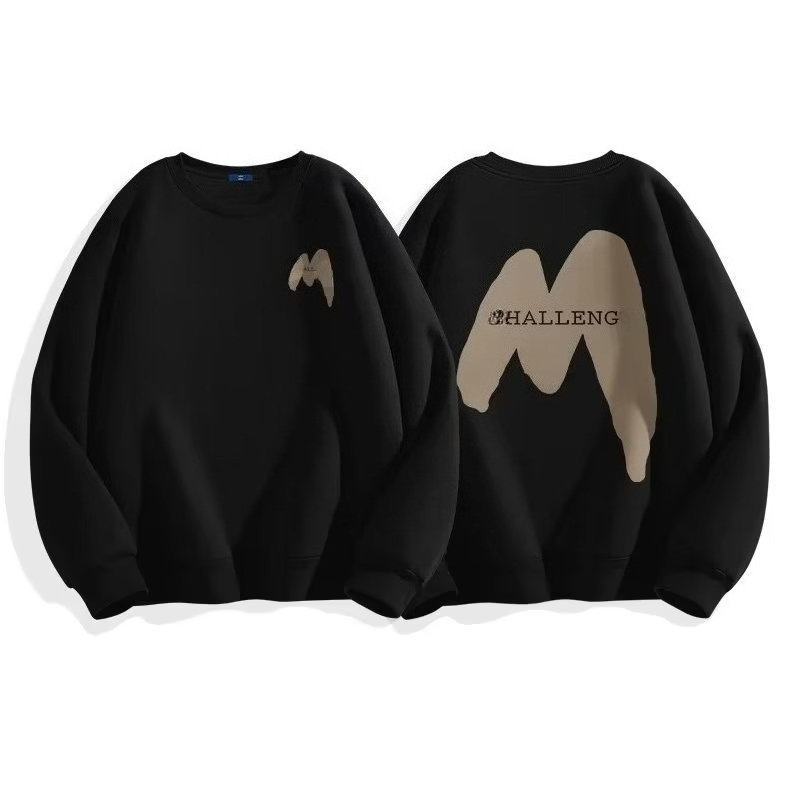 Neuer Fleece-Pullover für Herbst und Winter, voluminös geschnitten und locker mit Rundhalsausschnitt, Herrenbekleidung_voghion.com