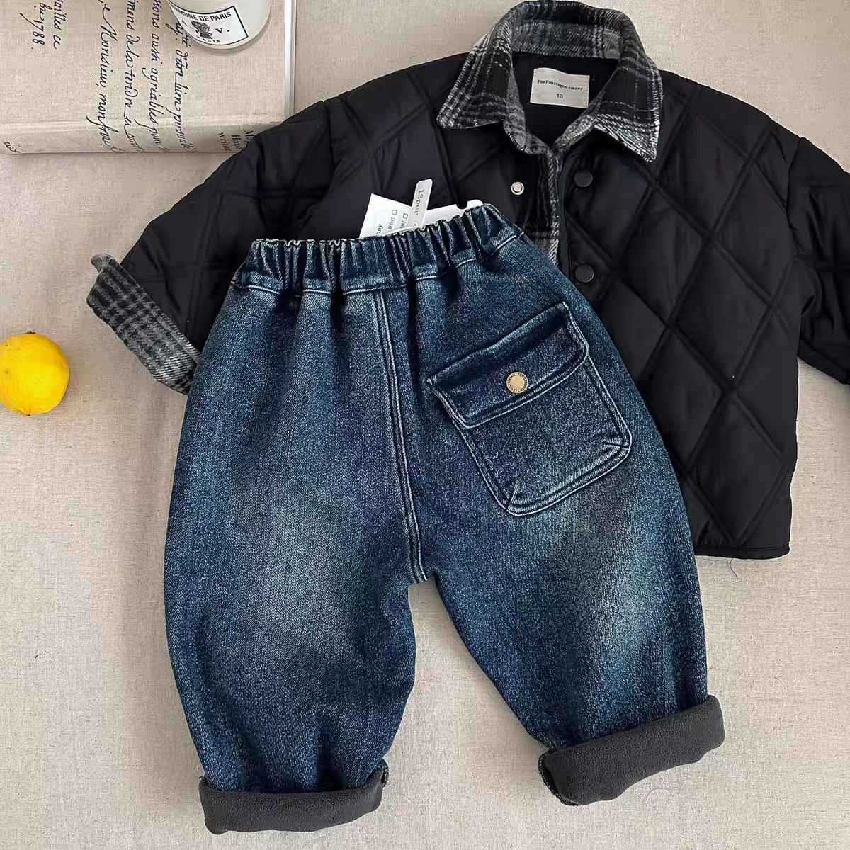 Daunen- und Baumwolljacke für Jungen, zweiteilige Baumwolljacke für Kinderurlaub im Herbst und Winter_voghion.com