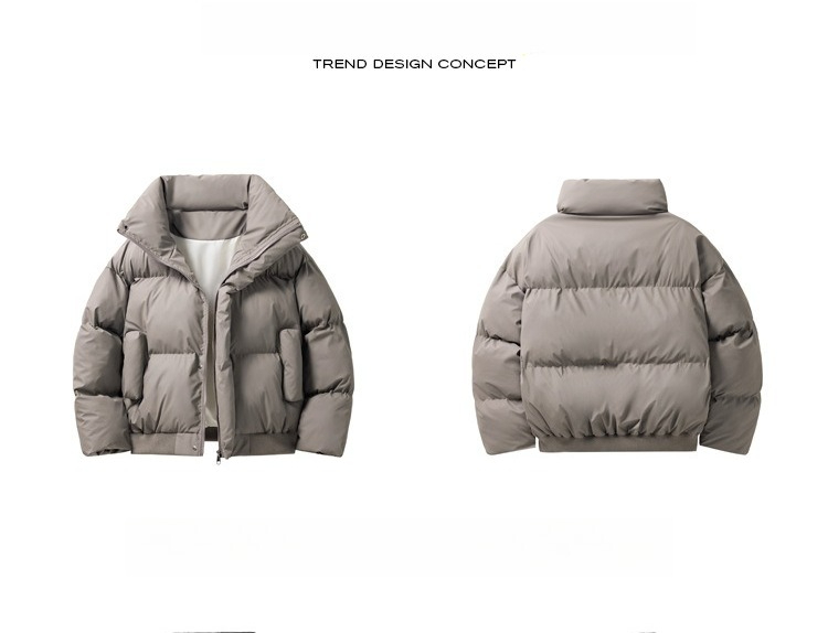 Amerikanische PU-Leder-Kurzjacke aus Daunen und Baumwolle für Herren, Wintermode, trendige Marke, Stehkragen, warme, wattierte Jacke_voghion.com