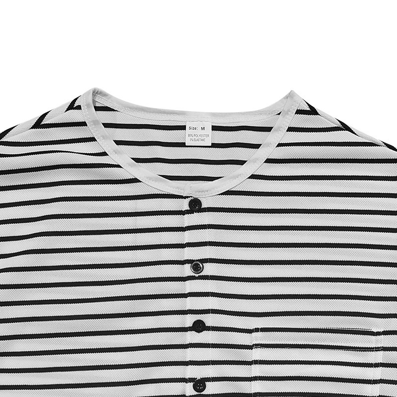 new Cross-border European American Men's Autumn And Winter Versatile Long-sleeve Shirt Casual Horizontal Striped_viptrois.com