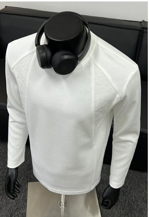 Mamba Cotton American-style Deconstructed Patchwork Silhouette Long-sleeve T-shirt, Round-neck Sweatshirt, Autumn_viptrois.com