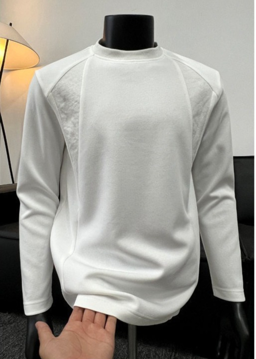 Mamba Cotton American-style Deconstructed Patchwork Silhouette Long-sleeve T-shirt, Round-neck Sweatshirt, Autumn_viptrois.com