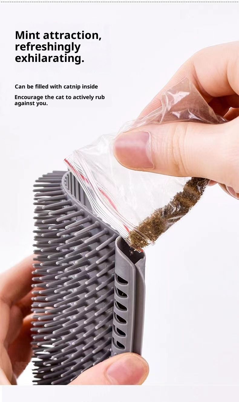 Katzenkamm zur Haarentfernung, Massagebürste, Katzenminze-Spielzeug, Haustierbedarf_voghion.com