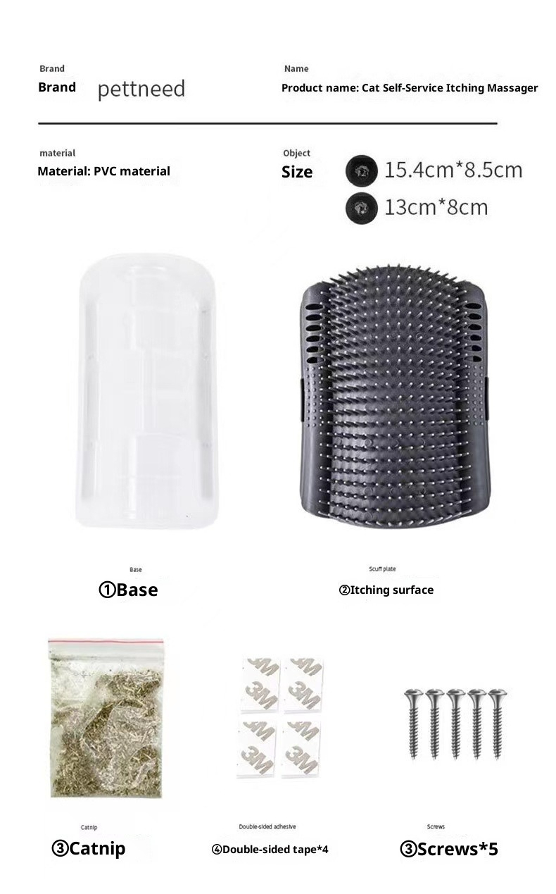 Katzenkamm zur Haarentfernung, Massagebürste, Katzenminze-Spielzeug, Haustierbedarf_voghion.com