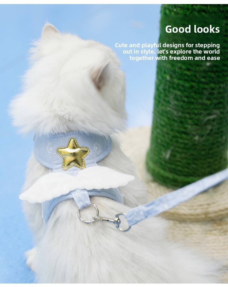 Angel Wings Cat Leash Vest Type Leash Anti-break Free Dog Kitten Outdoor Traction Pet Supplies_voghion.com