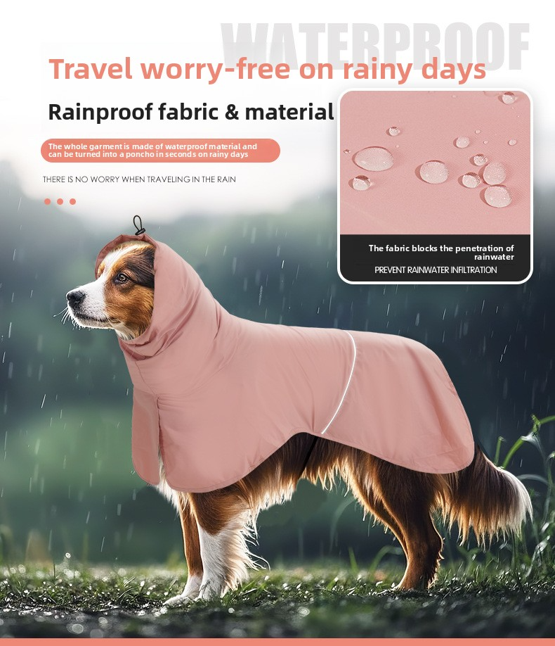 Neue Hundebekleidung für draußen: Sonnenschutz für Hunde, verstaubar und leicht zu transportieren. Wasserdichte und winddichte Jacke mit Umhang._voghion.com