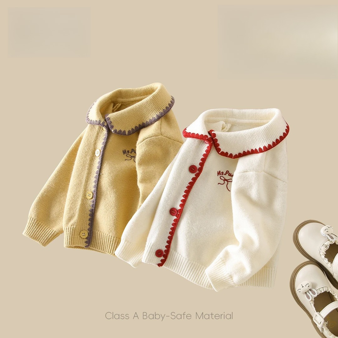 Kinderbekleidung der Klasse A, Baby- und Mädchenjacken, modische Pullover, Strickjacken, Strickpullover im ausländischen Stil_voghion.com