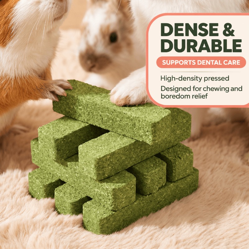 Firm grass brick for nibbling and chewing