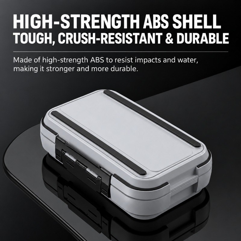 ABS tackle box shell with rubber grip strips