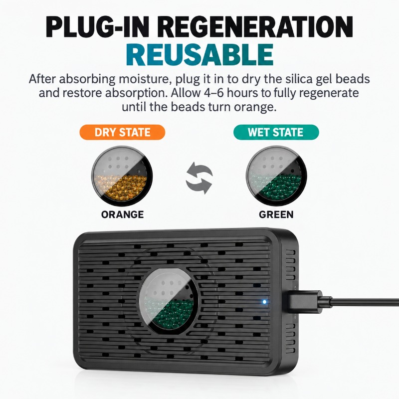 USB-C connection for drying and reactivation