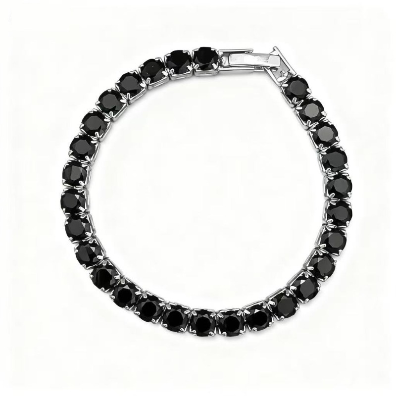 Tennis Bracelet With White Crystals For Men And Women Elegant_voghion.com