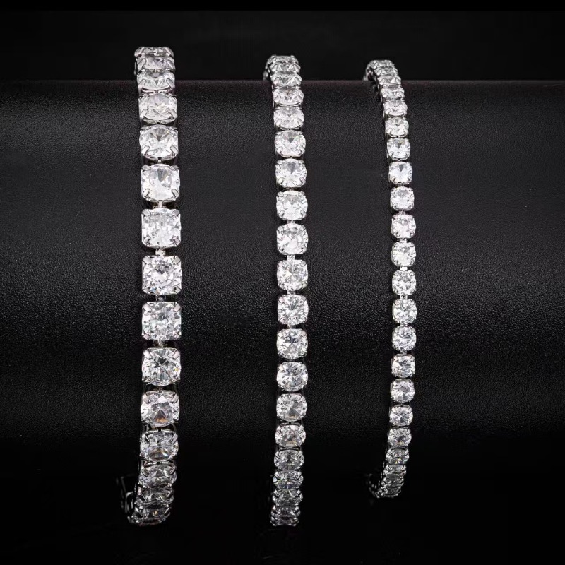 Tennis Bracelet With White Crystals For Men And Women Elegant_voghion.com