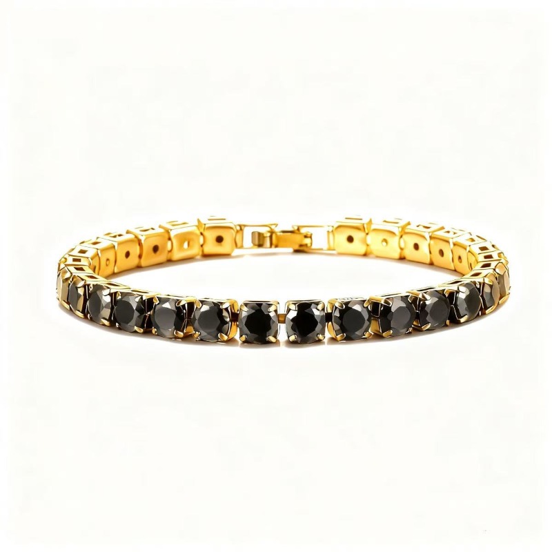 Tennis Bracelet With White Crystals For Men And Women Elegant_voghion.com