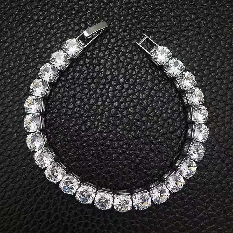 Tennis Bracelet With White Crystals For Men And Women Elegant_voghion.com