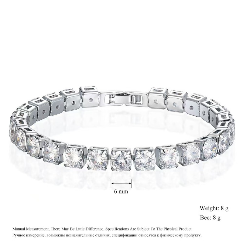 Tennis Bracelet With White Crystals For Men And Women Elegant_voghion.com