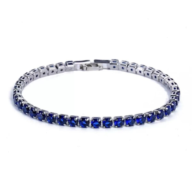 Tennis Bracelet With White Crystals For Men And Women Elegant_voghion.com