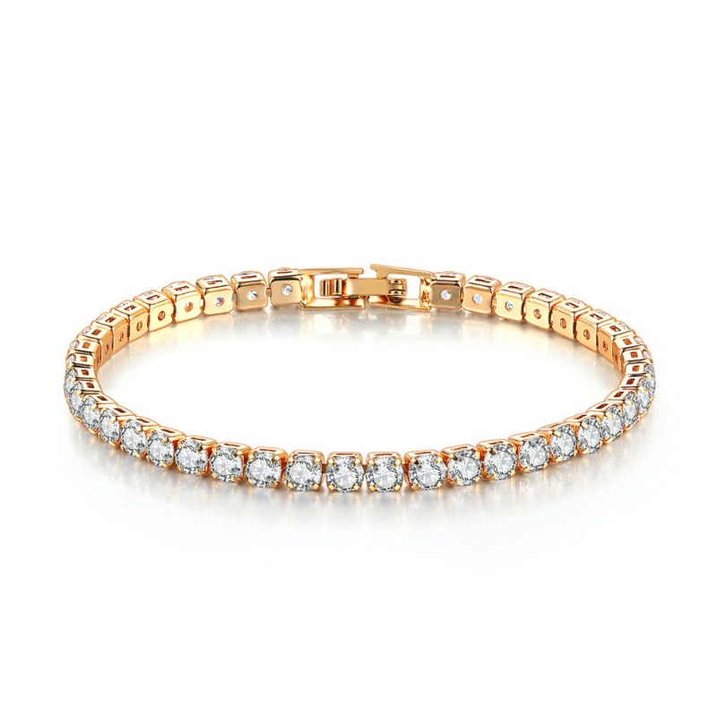 Tennis Bracelet With White Crystals For Men And Women Elegant_voghion.com