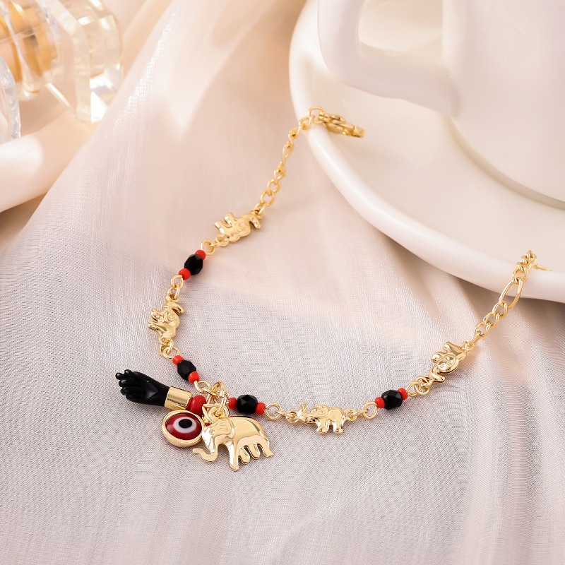 Bohemian Wind Devil's Eye Elephant Armband Cartoon Fun Fußkettchen Urlaubswind_voghion.com