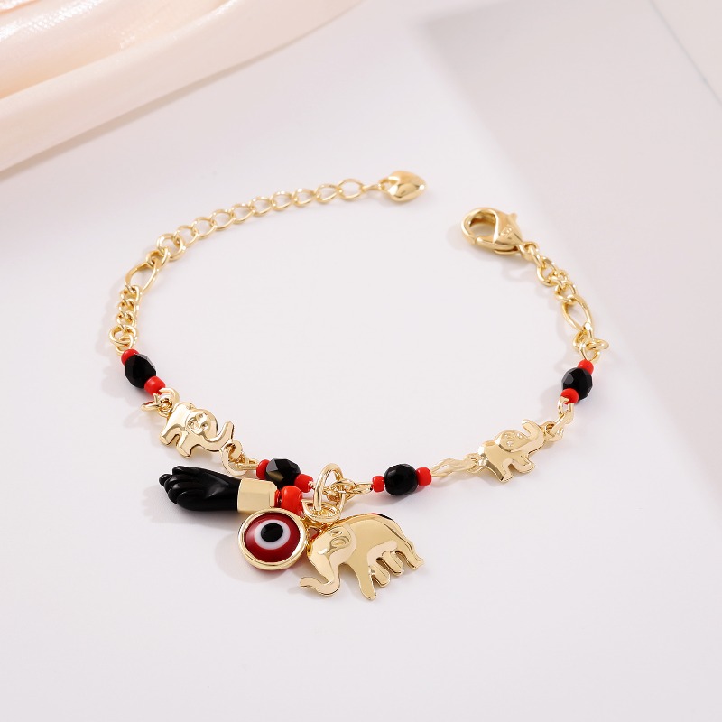 Bohemian Wind Devil's Eye Elephant Armband Cartoon Fun Fußkettchen Urlaubswind_voghion.com