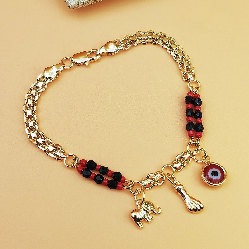 Bohemian Wind Devil's Eye Elephant Armband Cartoon Fun Fußkettchen Urlaubswind_voghion.com