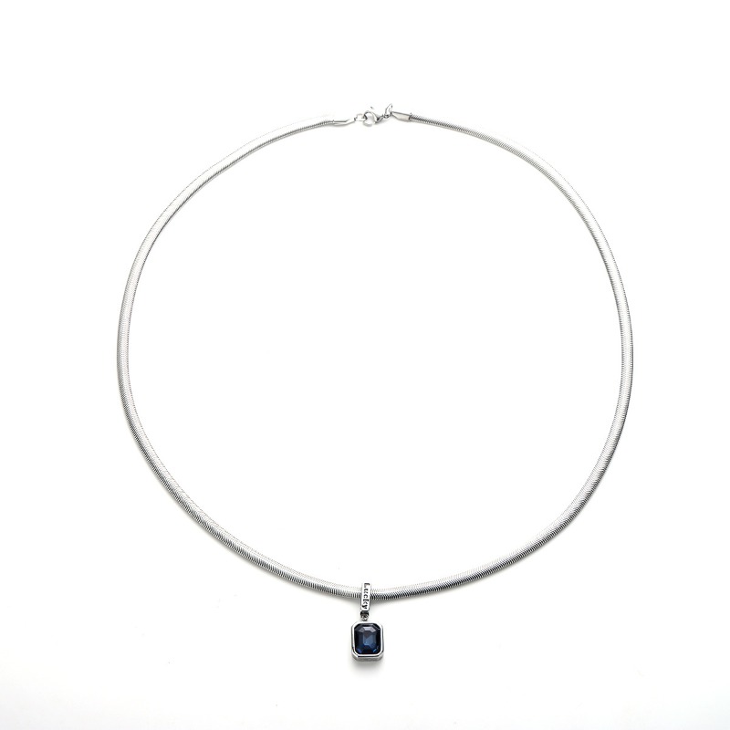 Edelsteen ketting met hanger van titaniumstaal voor dames heren_voghion.com