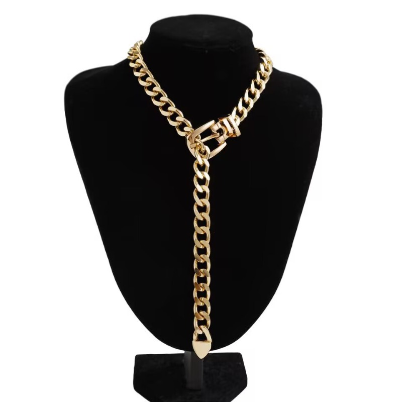 Einfache Retro Kettenhalskette Mit Design Für Damen Modern_voghion.com
