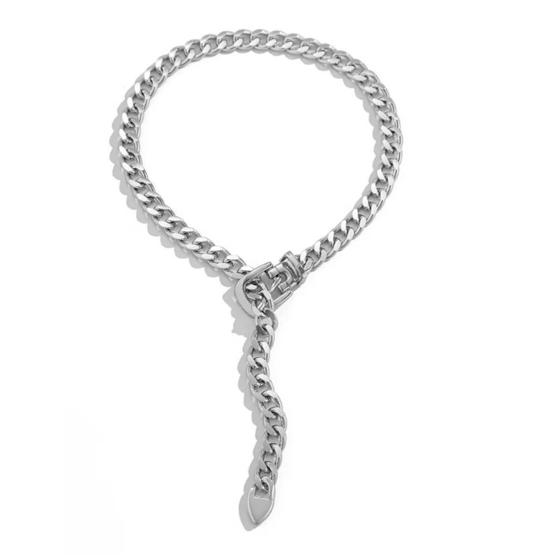 Einfache Retro Kettenhalskette Mit Design Für Damen Modern_voghion.com