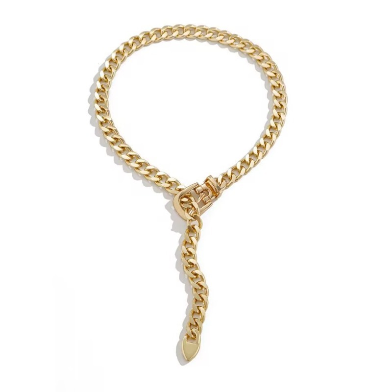 Einfache Retro Kettenhalskette Mit Design Für Damen Modern_voghion.com