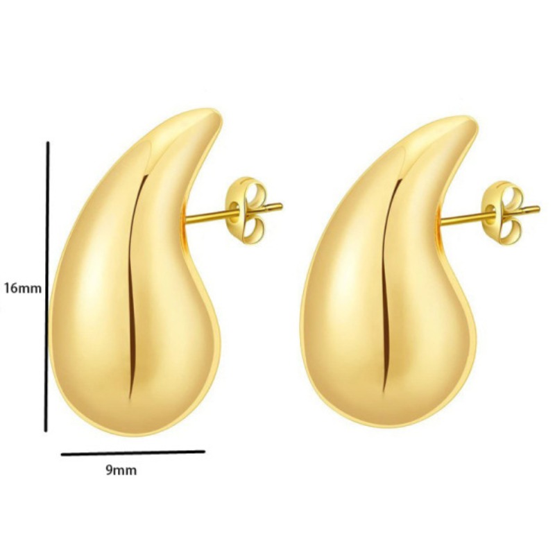 Water Drop Geometric Stud Earrings Electroplated Acrylic Design_voghion.com