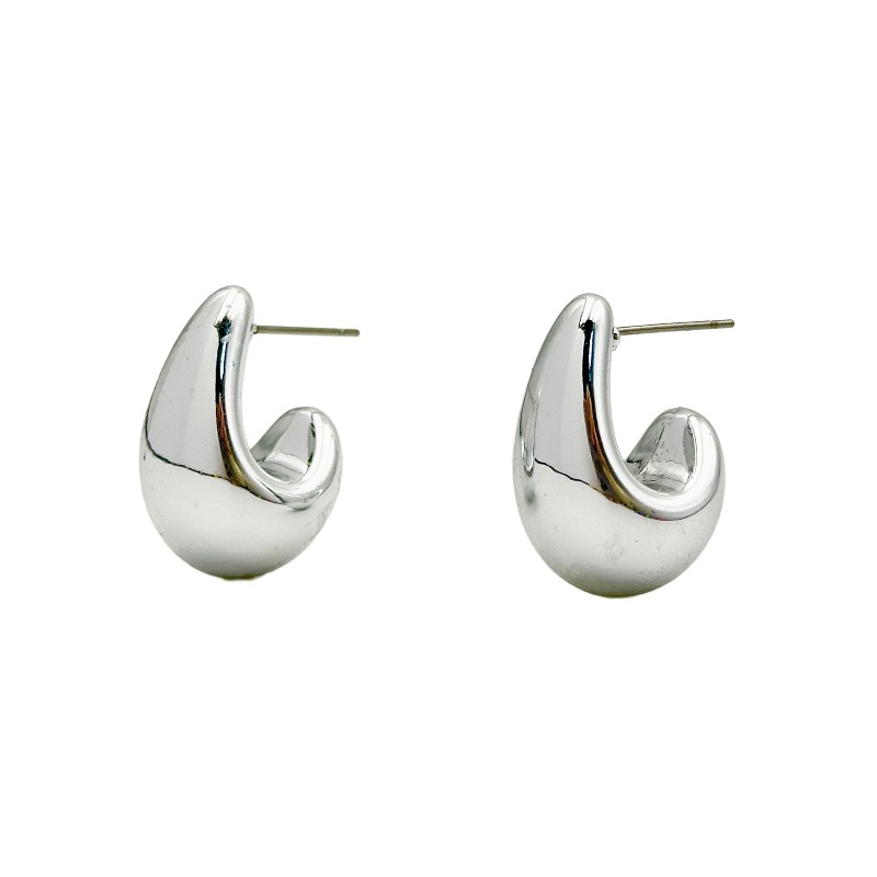Water Drop Geometric Stud Earrings Electroplated Acrylic Design_voghion.com