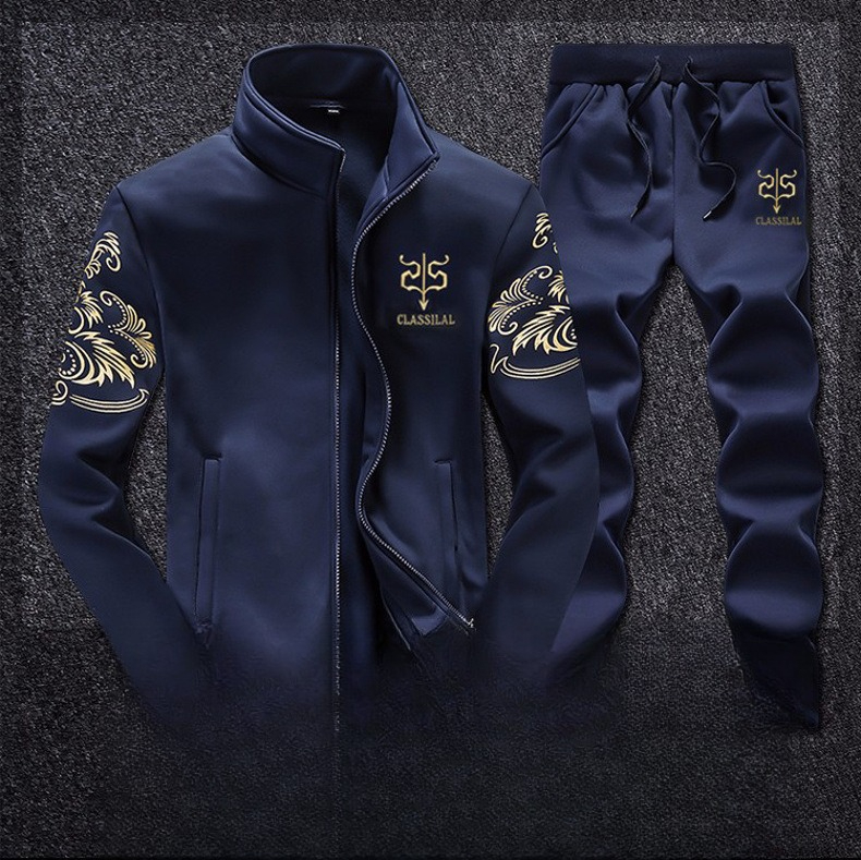 Jiuyue Embroidered Sportswear Men's Suit Casual Jacket Stand-up Collar Top Spring And Autumn Sweater Long Sleeve_viptrois.com