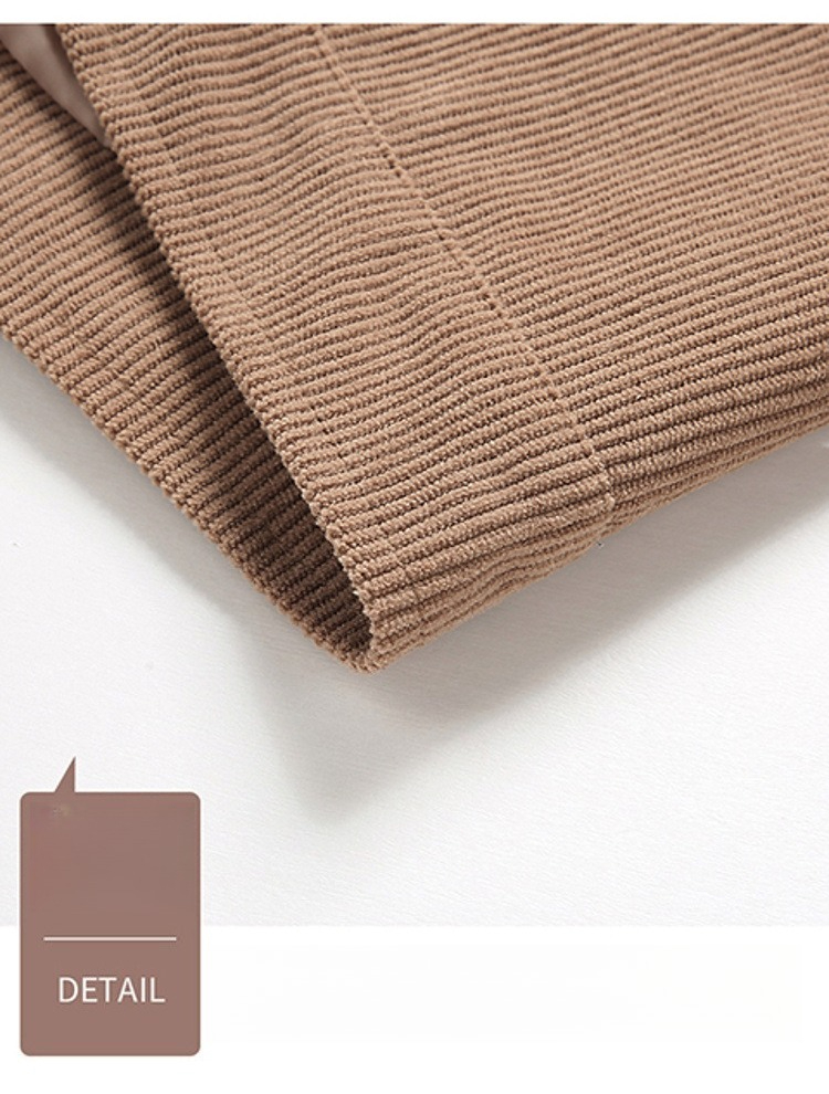Autumn And Winter Men's Jacket Corduroy Lapel Solid Color Business Casual Middle-aged Fleece Thickened Coat Men_viptrois.com