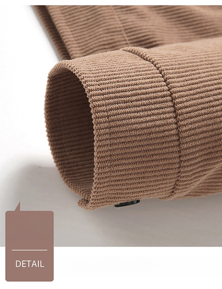 Autumn And Winter Men's Jacket Corduroy Lapel Solid Color Business Casual Middle-aged Fleece Thickened Coat Men_viptrois.com