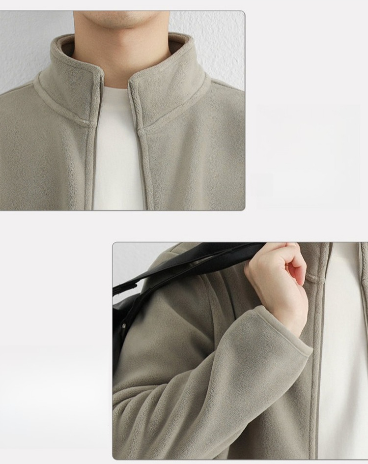 Cardigan Sweater Spring And Autumn New Thickened Warm Fleece Casual Stand-up Jacket_viptrois.com