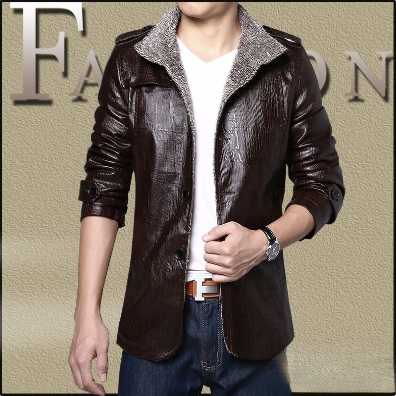 Herren Lederjacke Mit Fell Gefüttert Winterjacke Mit Revers_voghion.com