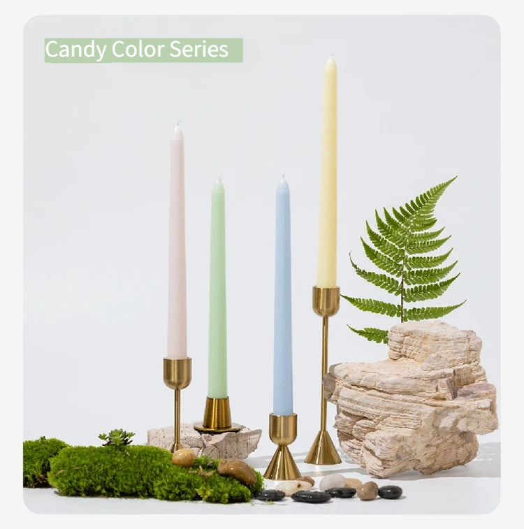 Set Of 4 Coloured Taper Candles Long Unscented For Weddings_voghion.com