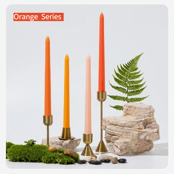 Set Of 4 Coloured Taper Candles Long Unscented For Weddings_voghion.com